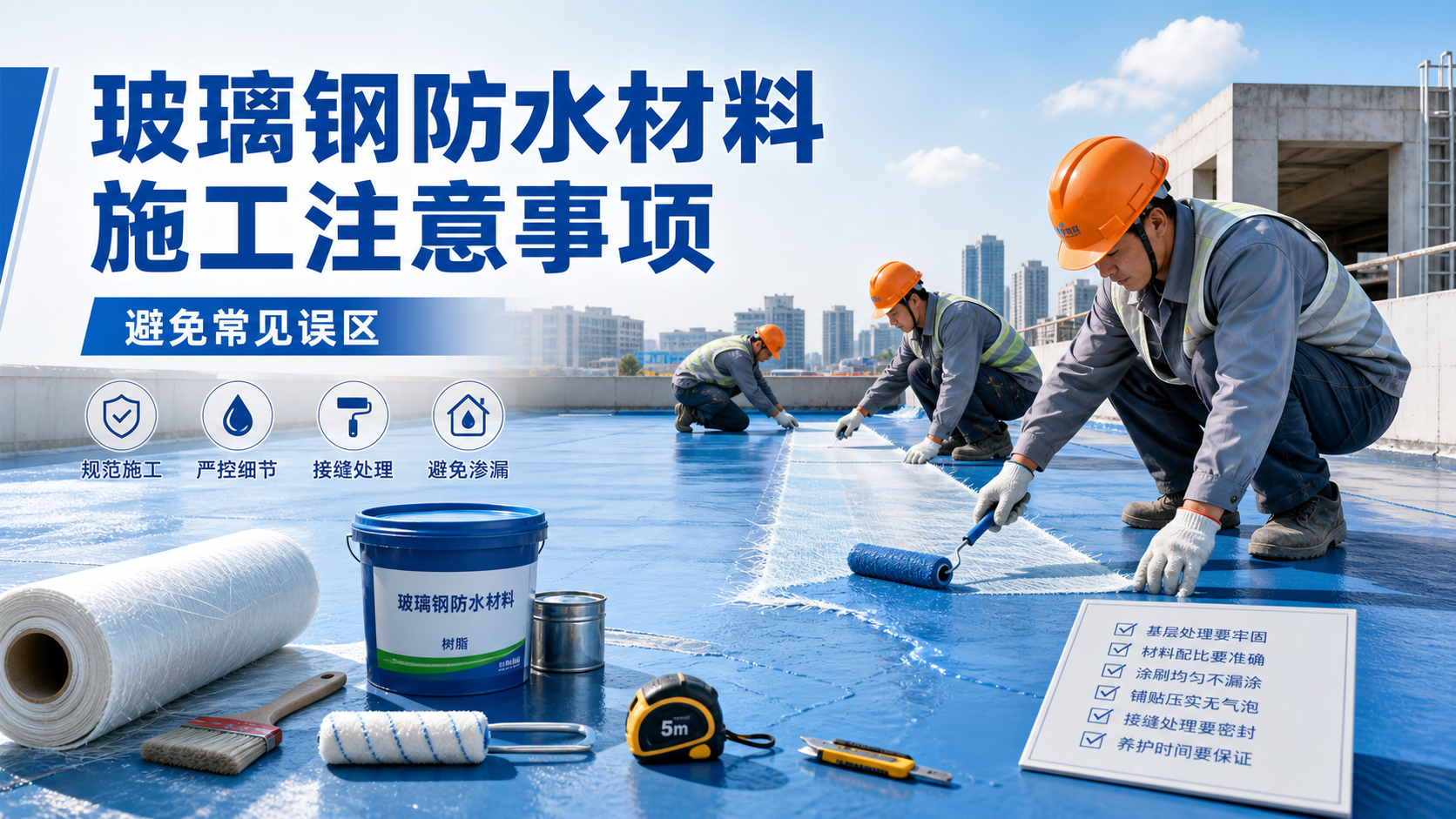 玻璃钢防水材料施工注意事项，避免常见误区 甘南 版